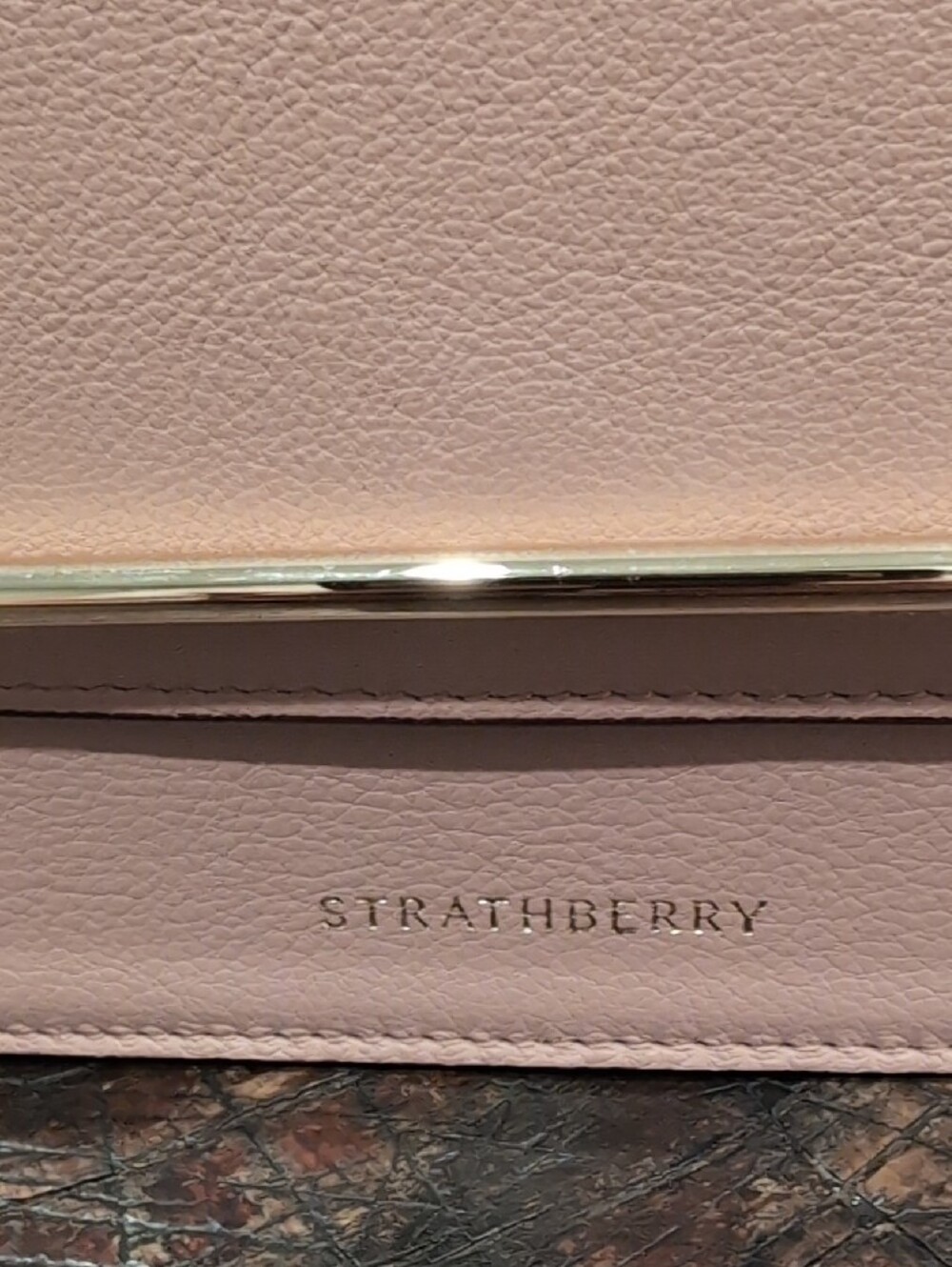 Strathberry Blush Pink Shoulder Bag with Gold Chain - Picture 2 of 7